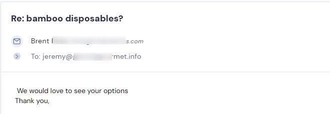 Retailer reply from CMJJ Gourmet